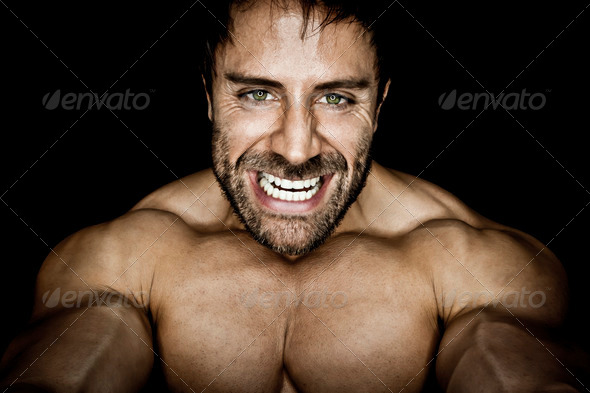 angry muscled bodybuilding man PhotoDune Item for Sale
