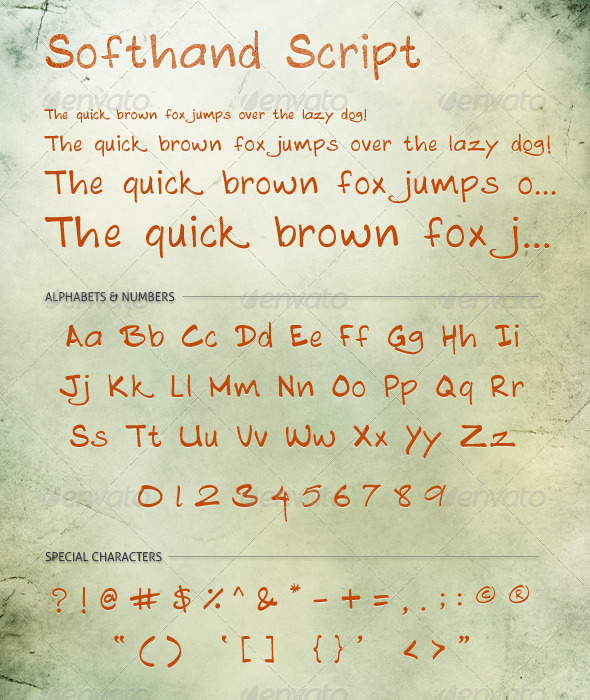 Softhand script is a simple handwriting font designed to be clear 