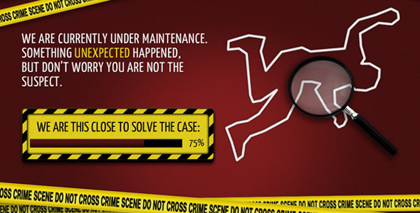 Crime Scene - Coming Soon Template - Specialty Pages Site Templates