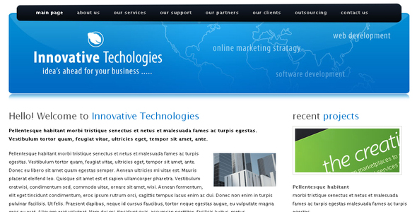 Innovative Technologies Html Template - Technology Site Templates