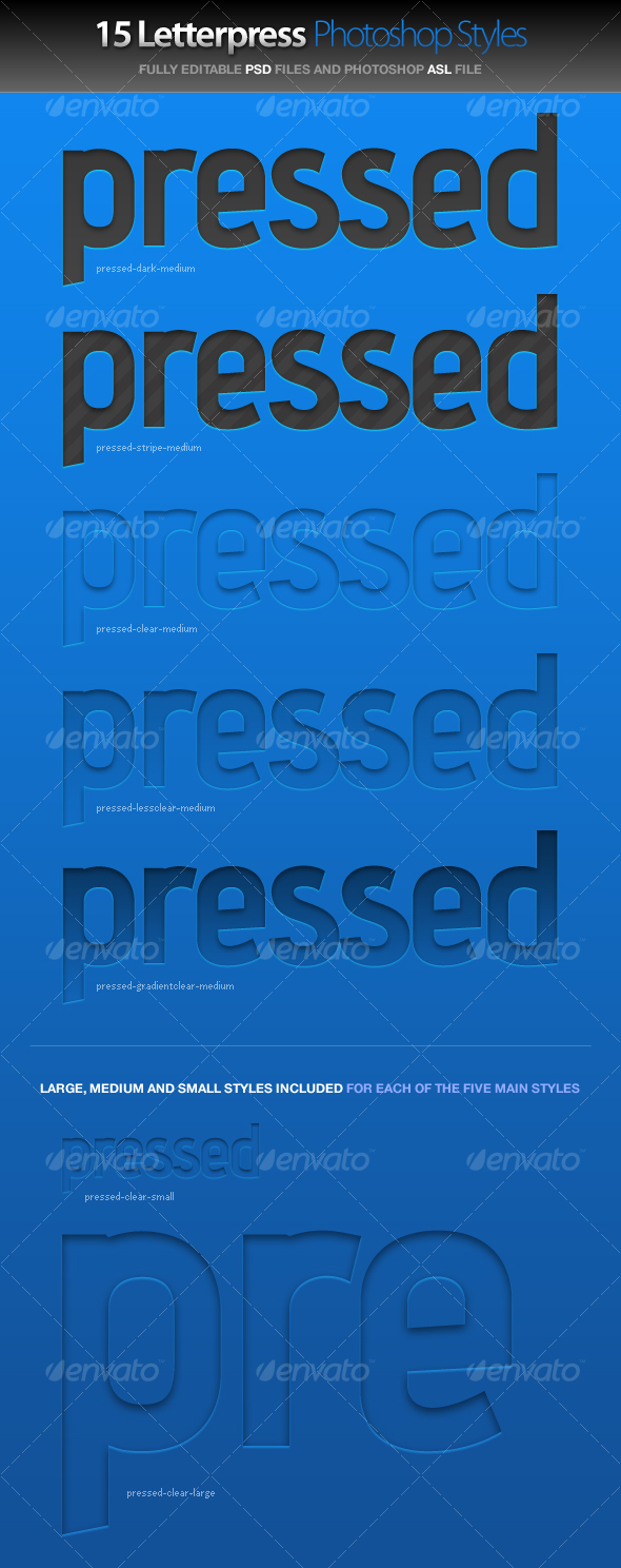 Pressed - Letterpress Photoshop Styles - GraphicRiver Item for Sale