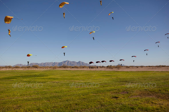 Compilation of three Skydivers approaching the Landing Zone