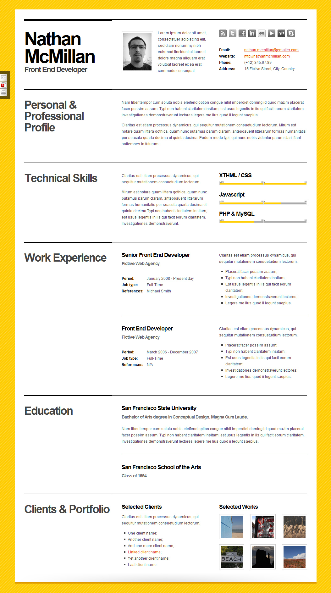 awesome  clean and stylish html resume and cv designs  u2013 blogoftheworld
