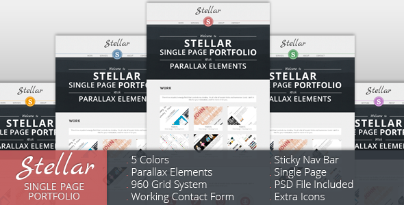 Stellar - Single Page Portfolio with Parallax - Portfolio Creative