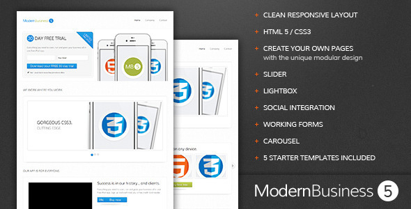 Modern Business 5 - Responsive Landing Page - Landing Pages Marketing