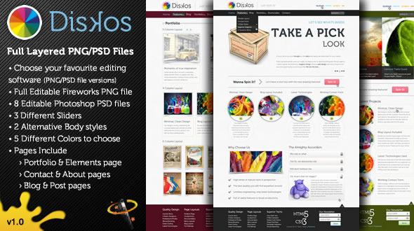 Diskos - Creative PSD Website Template - Creative PSD Templates