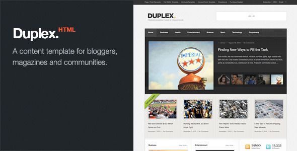 Duplex - Magazine / Community / Blog Template - Entertainment Site Templates