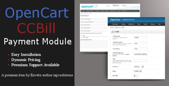 CCBill Payment Module for OpenCart