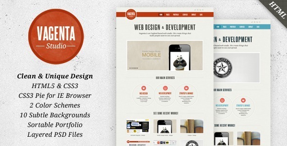 Vagenta 2 in 1 - Clean and Unique HTML Template