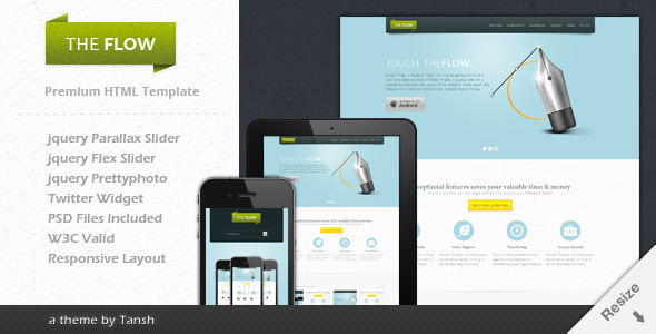The Flow - Responsive One Page App Template - Software Technology