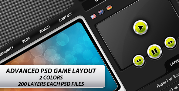Advanced Game PSD Layout - Clan website - Entertainment PSD Templates