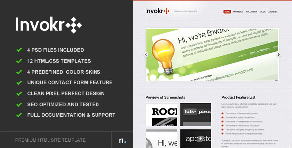 Invokr - Premium HTML Website Template - Corporate Site Templates