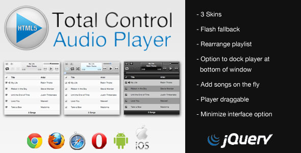 Total Control HTML5 Audio Player - CodeCanyon Item for Sale