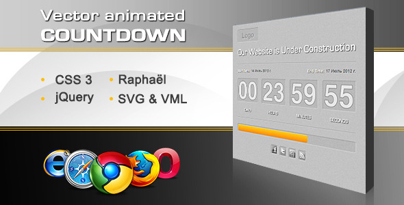 Vector Animated Countdown With Progress Bar - CodeCanyon Item for Sale