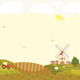 Rural Landscape Windmill Tractor Field Sheep