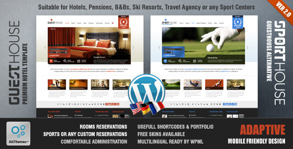 Guesthouse - Hotel & Sport Center 2in1 Premium Theme - Travel Retail