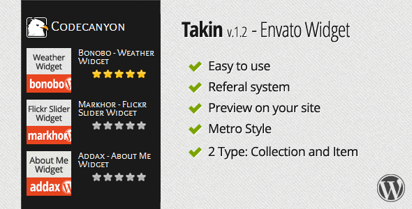 Takin - Envato Widget - CodeCanyon Item for Sale