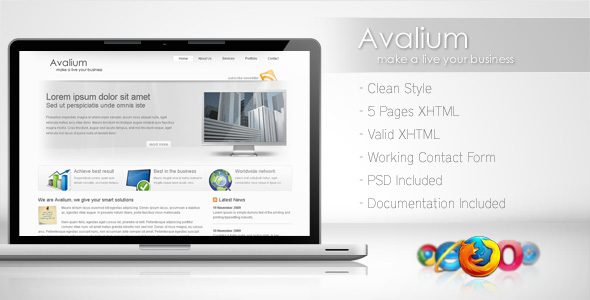 Avalium - Clean Business Template - Corporate Site Templates