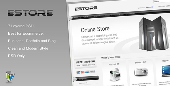EStore - PSD Template for Ecommerce - Electronics Technology