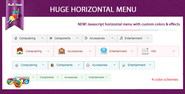 Javascript Huge Horizontal Menu - CodeCanyon Item for Sale