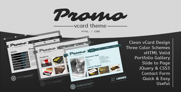 themeforest promo vcard template 3160745 site template personal ...