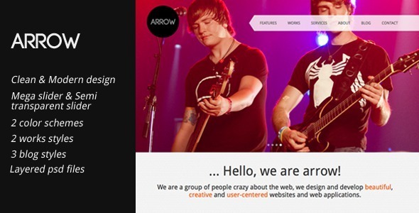 Arrow: Clean and Creative HTML Template - Portfolio Creative