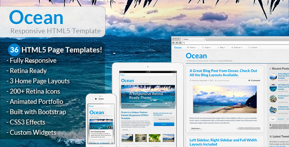 Ocean - Responsive HTML5 Template - Creative Site Templates