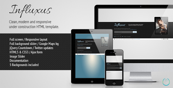 Influxus - Responsive Under Construction Template - Under Construction Specialty Pages