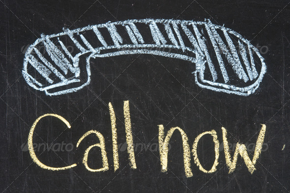 chalk drawing – Call us now by phone