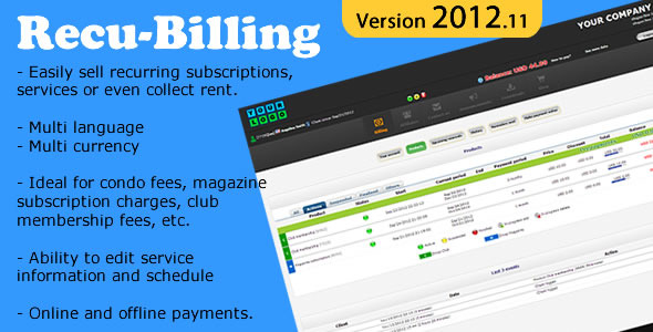 RecuBilling - Recurring Billing - CodeCanyon Item for Sale