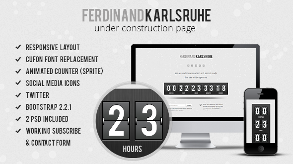 Responsive Animated Under Construction Page - Under Construction Specialty Pages