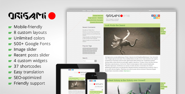 Origami - Minimal Responsive WordPress Theme - Blog / Magazine WordPress