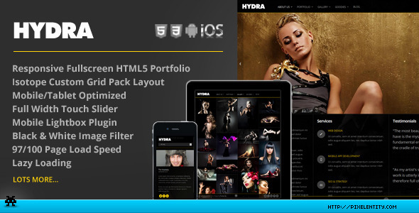 Hydra - Fullscreen Portfolio Grid HTML5 Template - Portfolio Creative