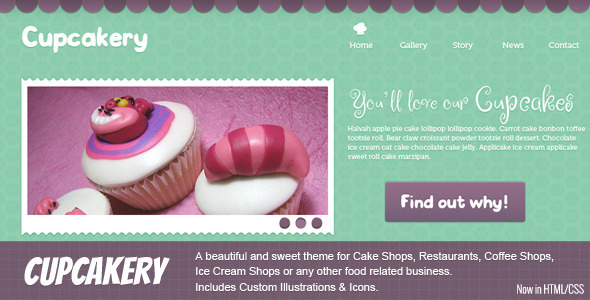 Cupcakery HTML - Food Retail