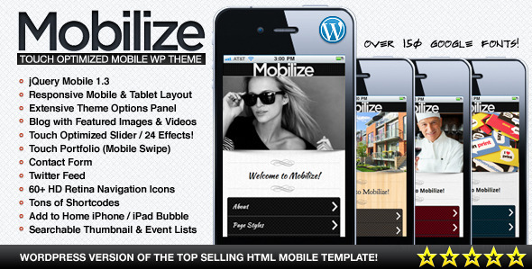 Mobilize - jQuery Mobile WordPress Theme - Mobile WordPress