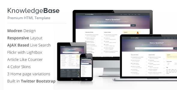 Knowledge Base HTML Template - Miscellaneous Site Templates