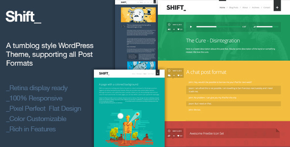 Shift - A Tumblog Style WordPress Blogging Theme - Blog / Magazine WordPress