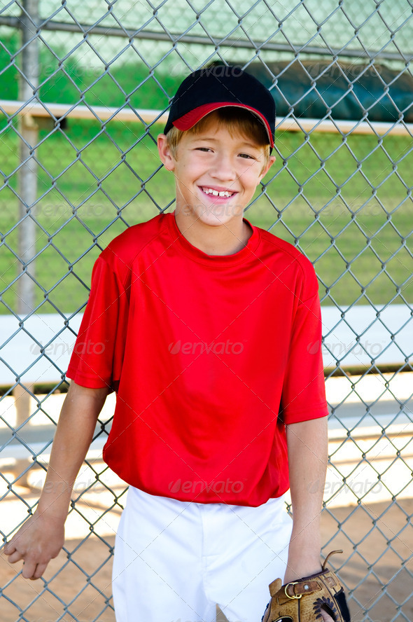 Youth baseball player portrait