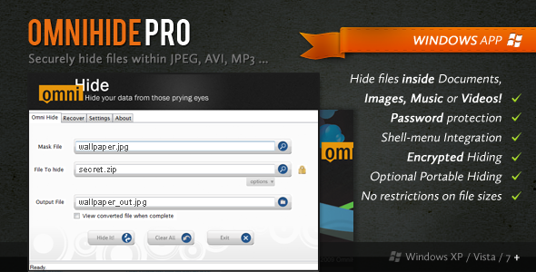 OmniHide: Hide files inside Images, Music & Videos - CodeCanyon Item for Sale