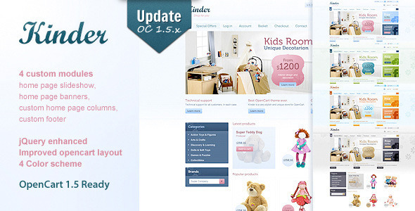 Kinder - 4 in 1 Premium OpenCart template - Shopping OpenCart