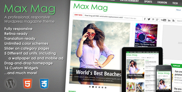 Max Mag - Responsive Wordpress Magazine Theme - News / Editorial Blog / Magazine