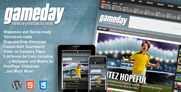 Gameday - Wordpress Sports Media Theme - News / Editorial Blog / Magazine