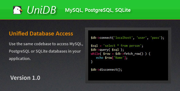 UniDB (MySQL, PostgreSQL and SQLite) - CodeCanyon Item for Sale