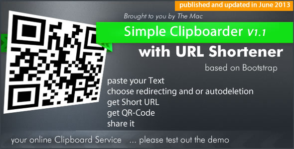Simple Clipboarder with URL Shortener Service - CodeCanyon Item for Sale