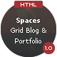 Spaces - HTML Responsive Grid Portfolio &amp; Blog - ThemeForest Item for Sale