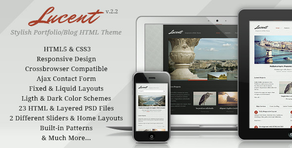 Lucent - Stylish Portfolio/Blog Responsive Theme - Creative Site Templates