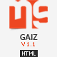 Gaiz Clean Horizontal Scrolling Responsive Vcard - ThemeForest Item for Sale
