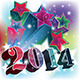 2014 to 2020 Year Card with Colorful Stars Blast