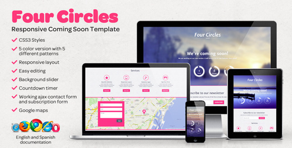 Four Circles - Responsive Coming Soon Template (Under Construction)