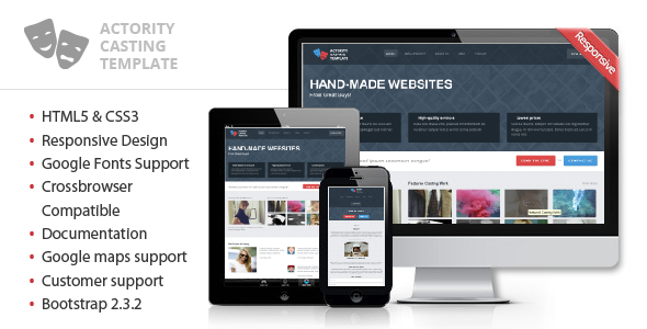 Actority - Responsive Template for Casting Agency (Corporate)